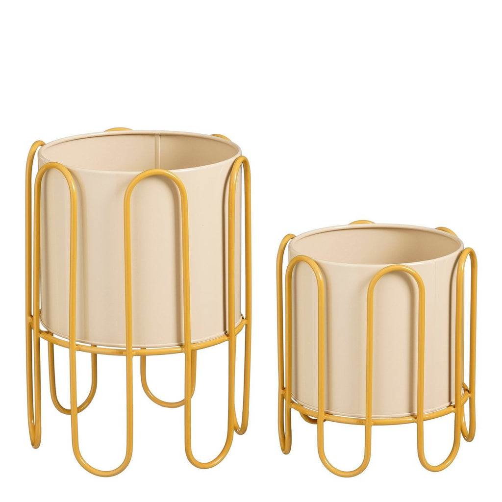 Bloempot binnen Dione Bruin Mica Decorations