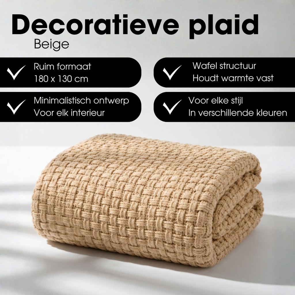 Plaid Cosenza Beige Mica Decorations