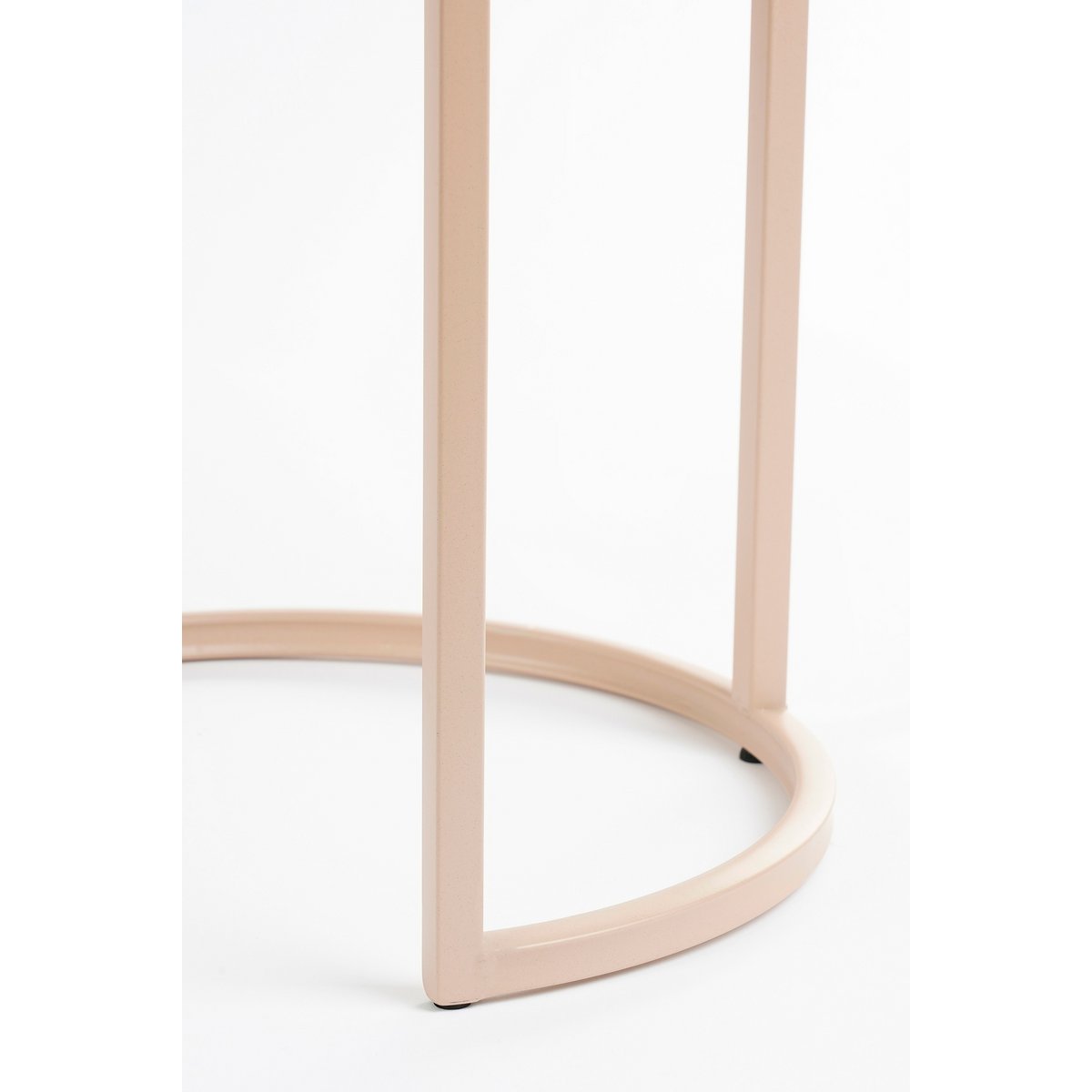 Lara Bijzettafel - Set van 2 - H51 x Ø40 cm - Metaal - Lichtroze