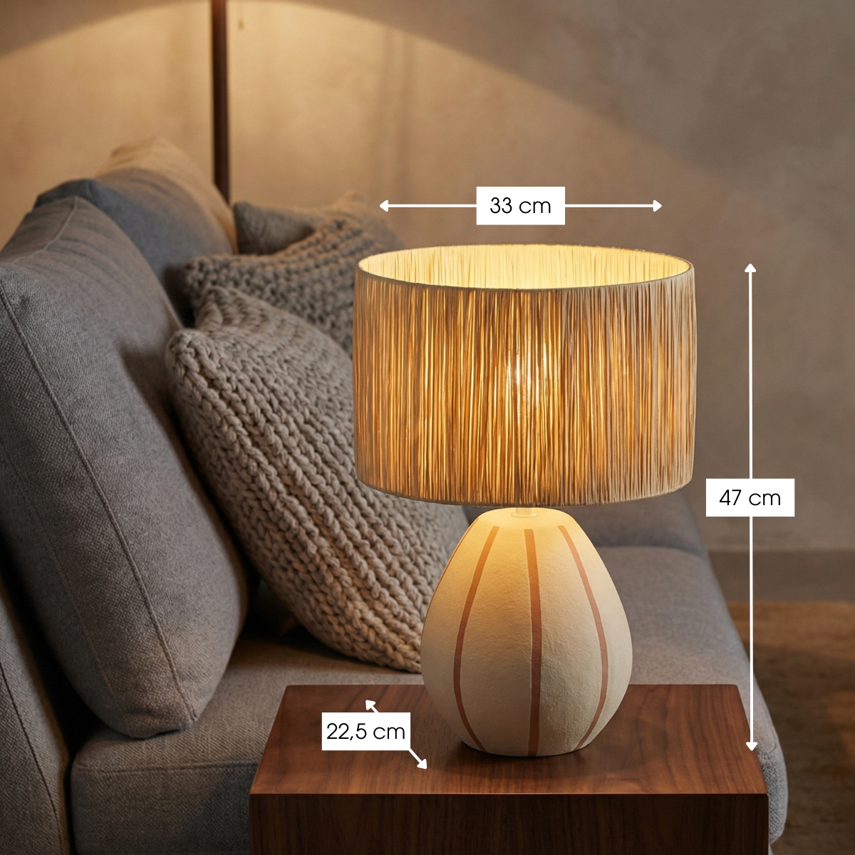 Tafellamp Denton Beige Mica Decorations