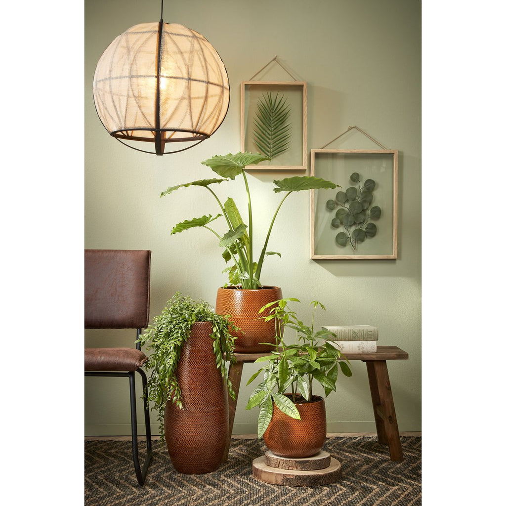 Pella Hanglamp - H50 x Ø51 cm - Linnen - Off-white Mica Decorations