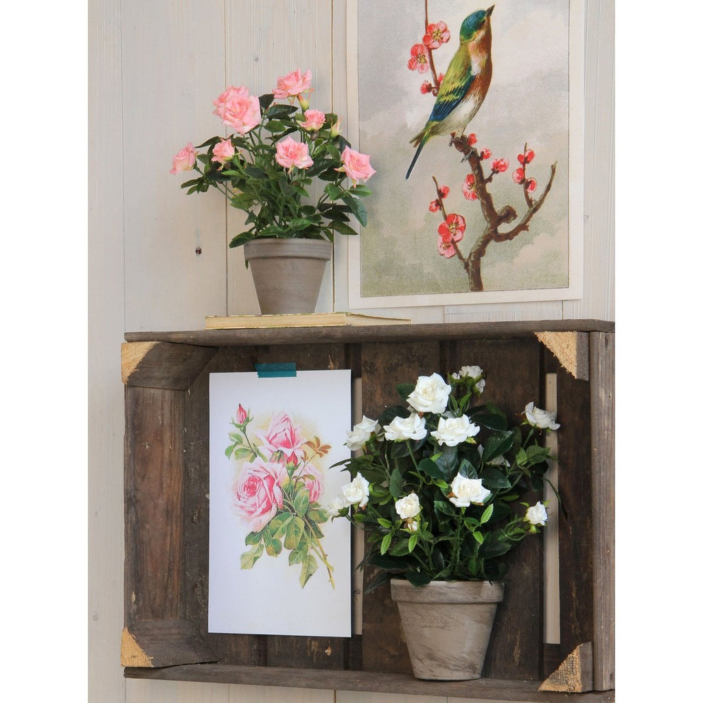 Kunstplant Rosebush Wit Mica Decorations