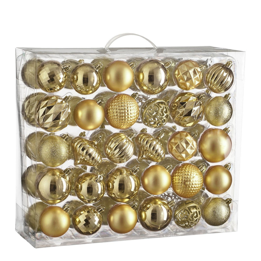 Kerstballen set  Goud Mica Decorations