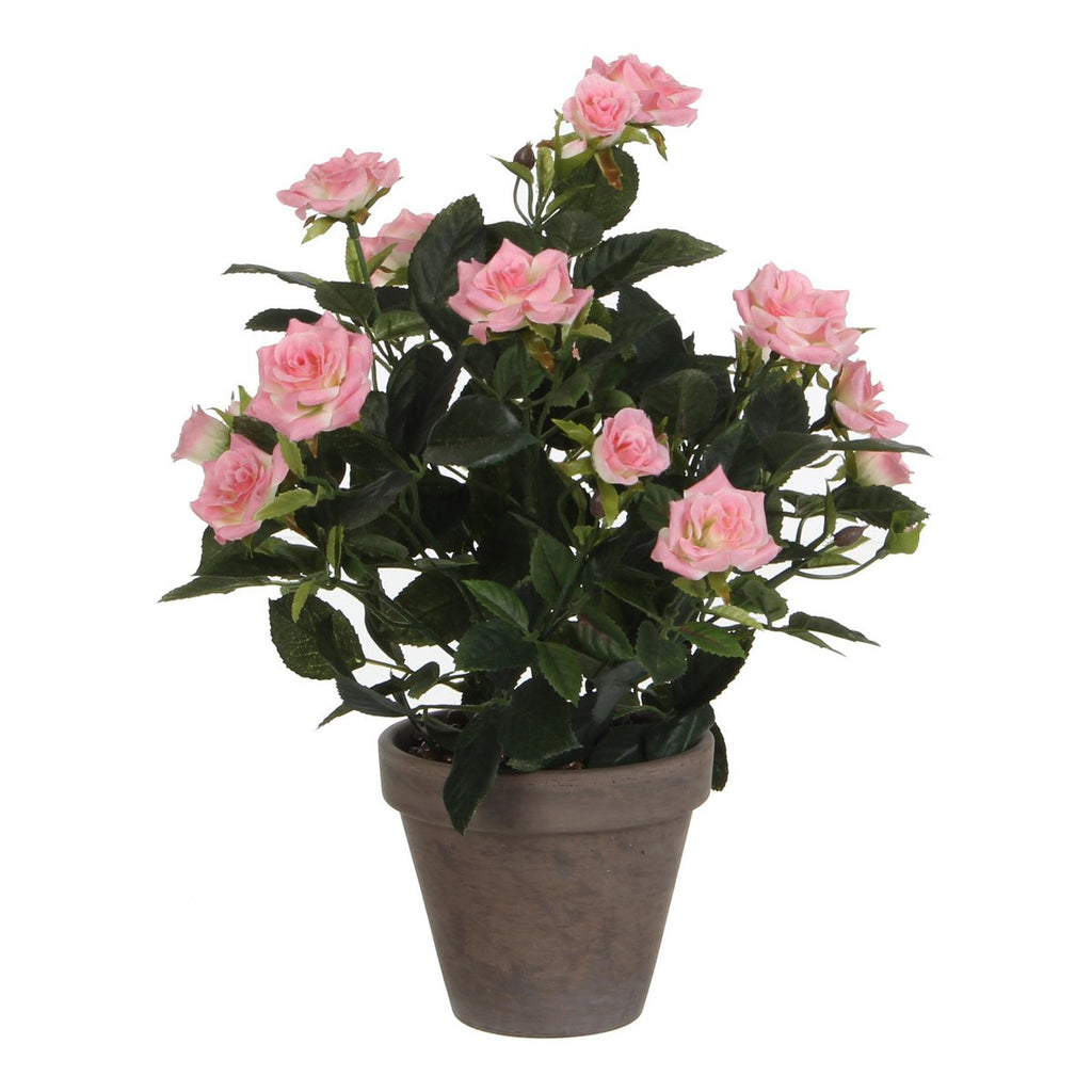 Rozenstruik Kunstplant in Bloempot Stan - H33 x Ø25 cm - Roze
