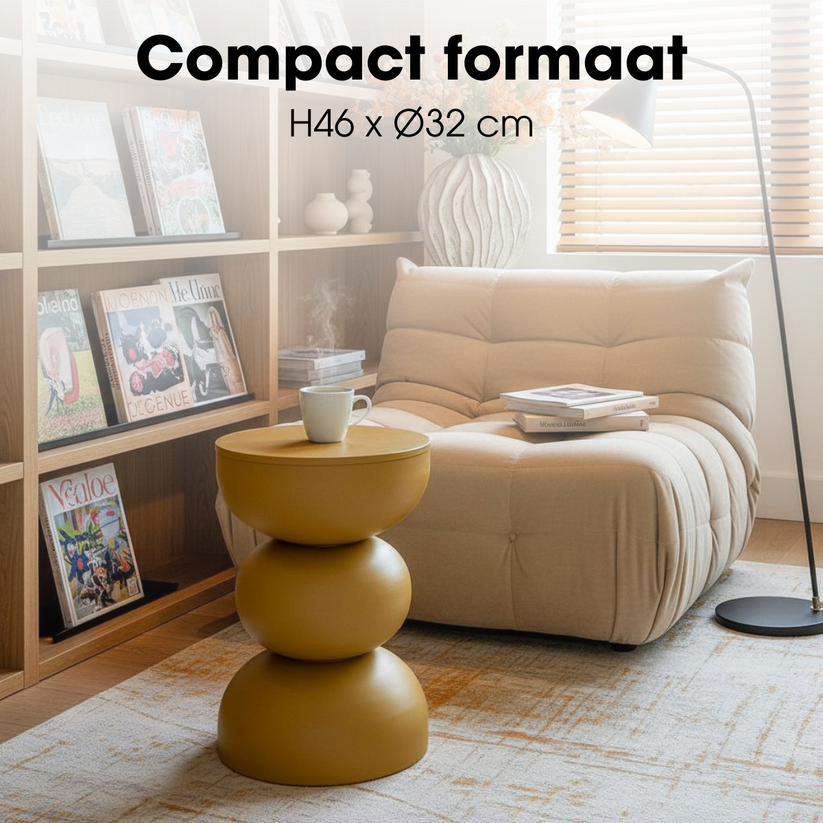 Bijzettafel Luna Geel Mica Decorations