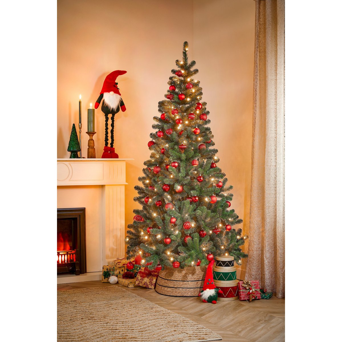 Kerstballen set  Rood Mica Decorations