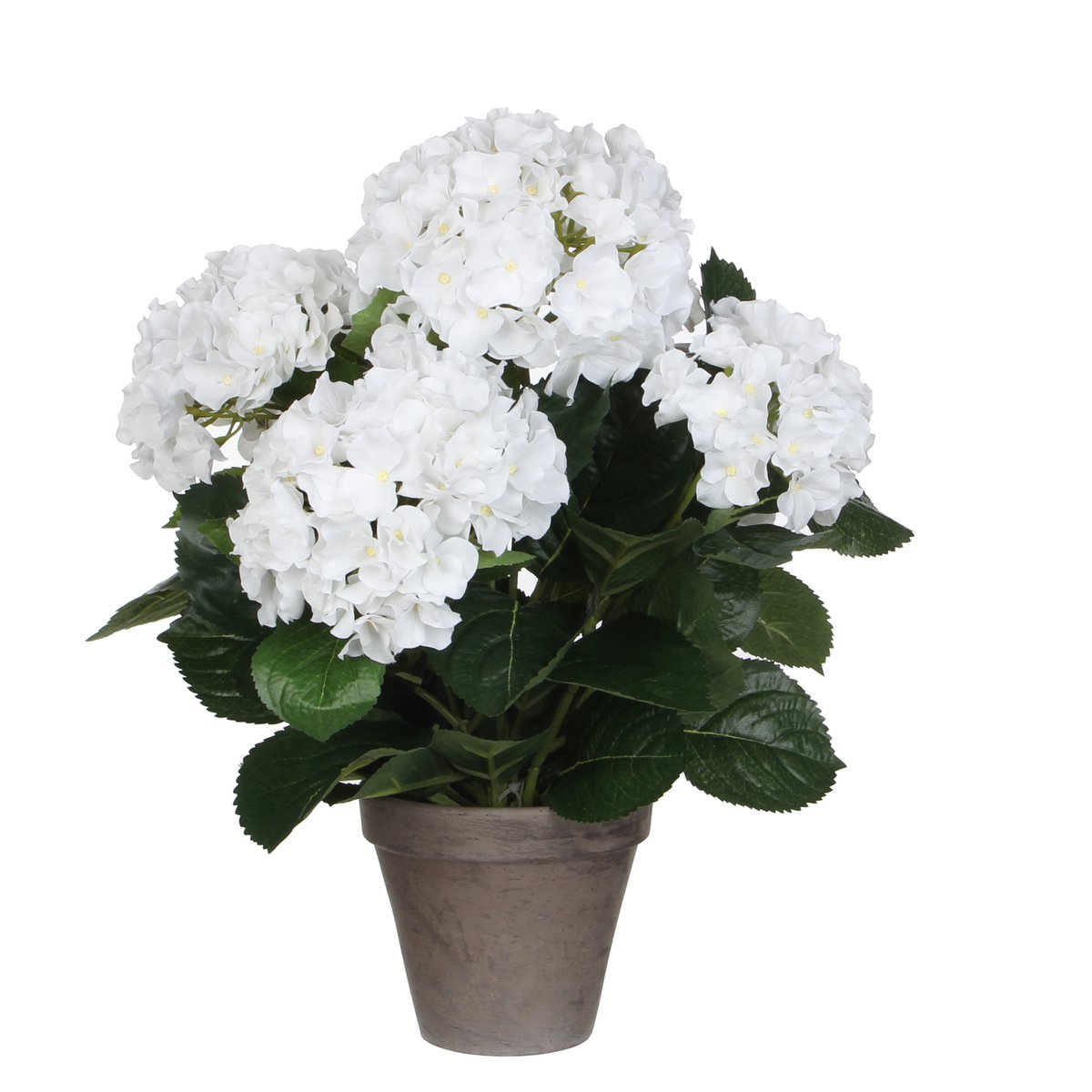 Hortensia Kunstplant in Bloempot Stan - H45 x Ø45 cm - Wit Mica Decorations