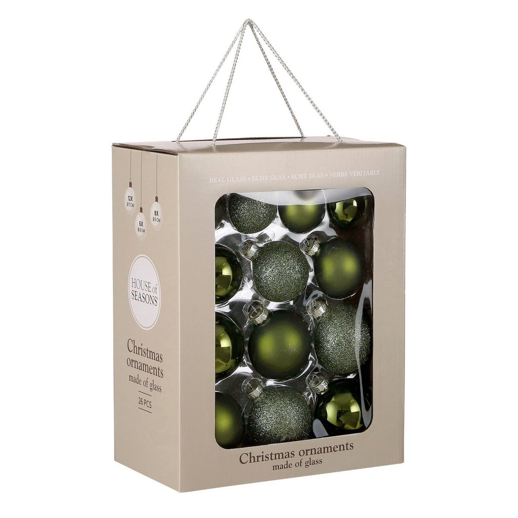 Kerstballen set  Donkerbruin Mica Decorations