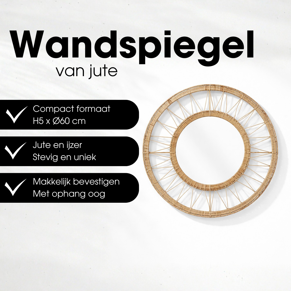 Wandspiegel Ludy Lichtbruin Mica Decorations
