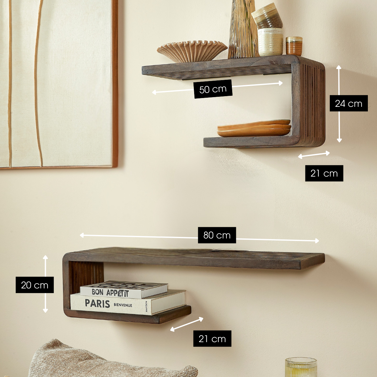 Wandplank  Donkerbruin Mica Decorations