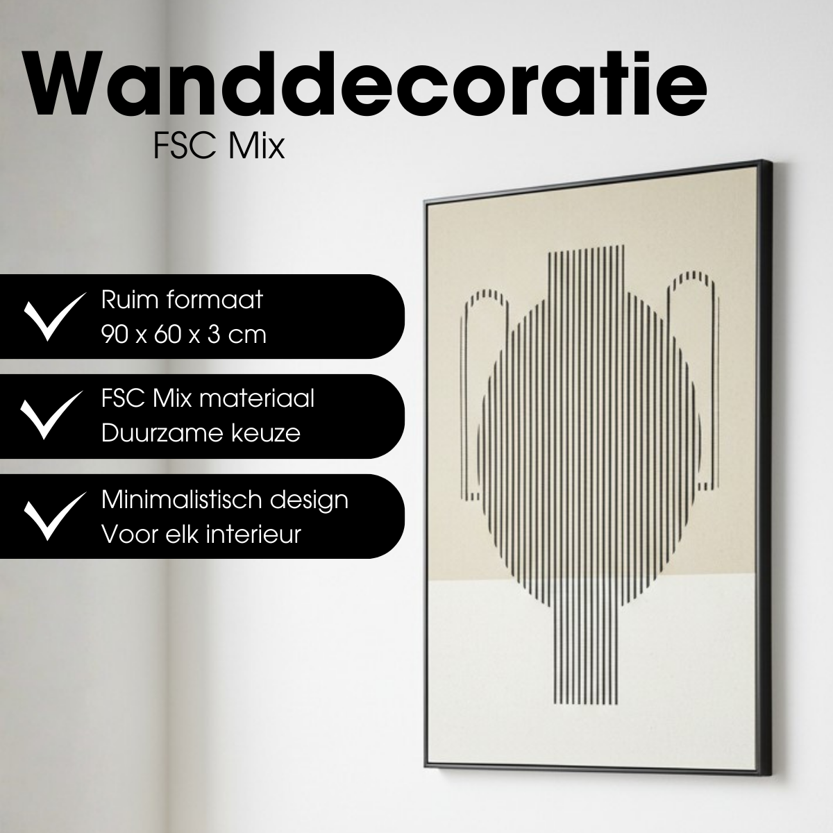 Wanddecoratie  Zwart Mica Decorations