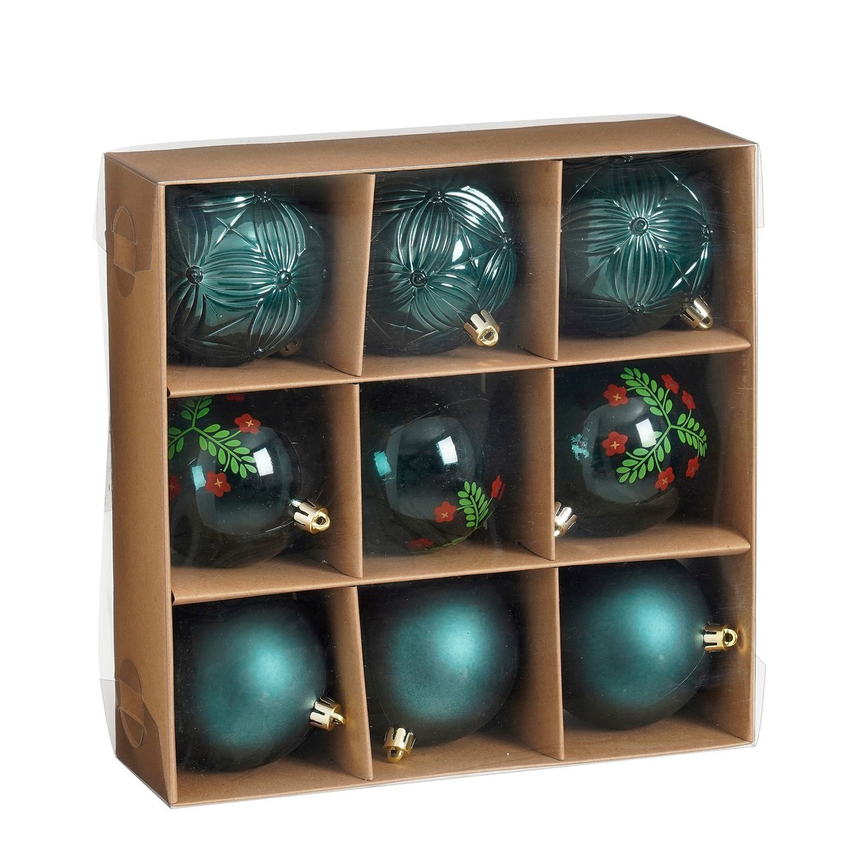 Kerstballen set  Groen Mica Decorations