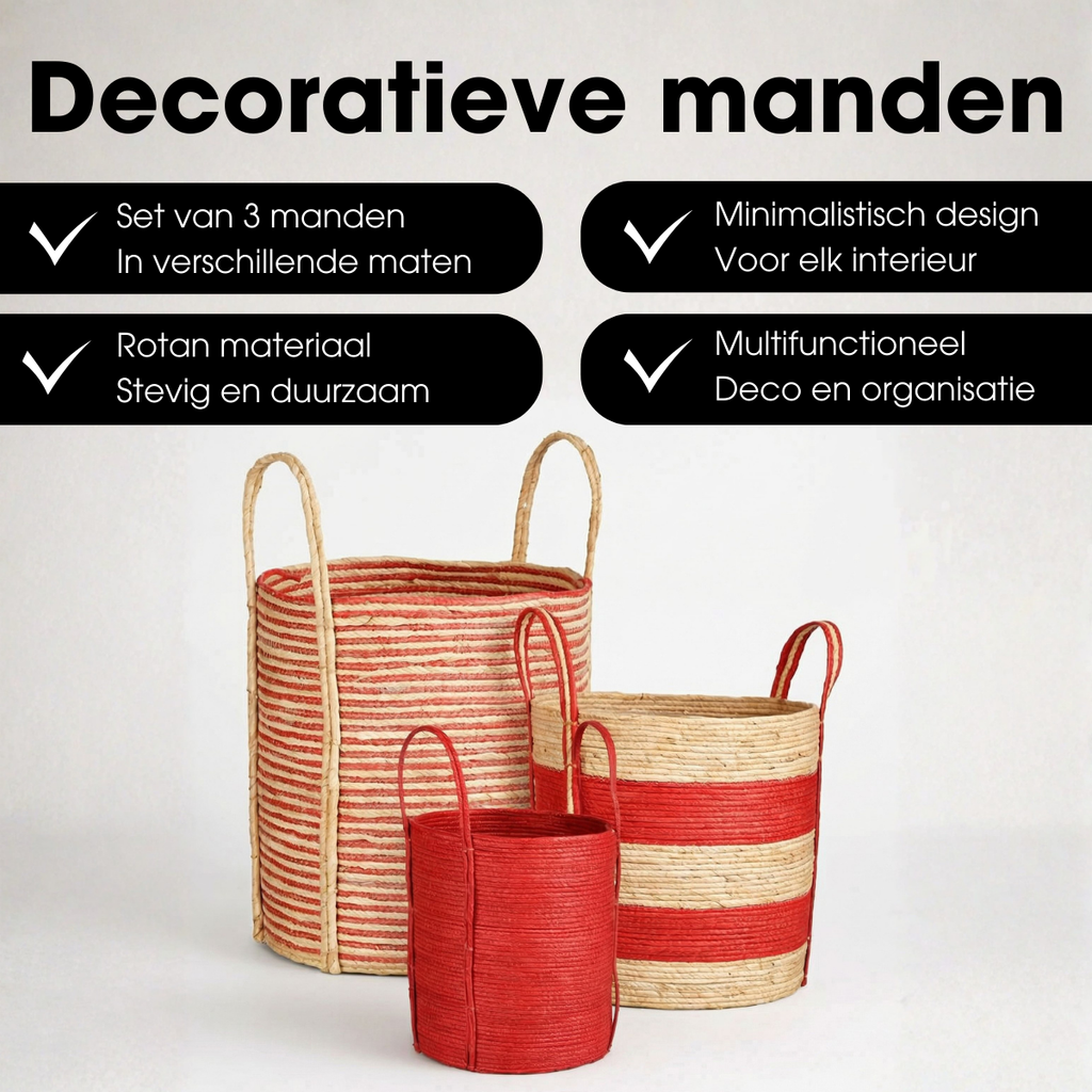 Plantenmandset Rood Mica Decorations