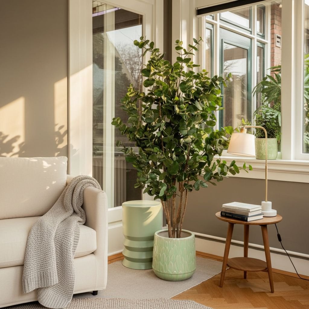 Kunstplant Eucalyptusboom Groen Mica Decorations