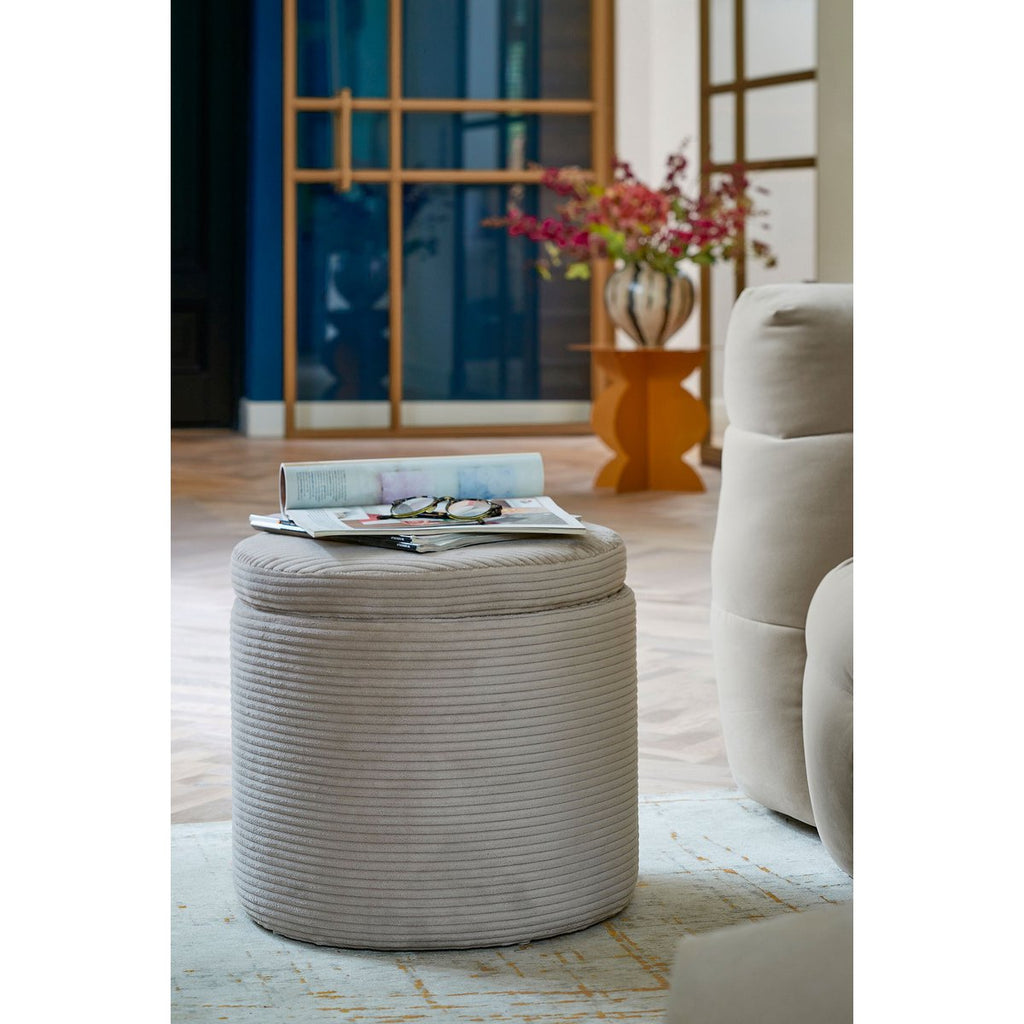 Poef Pouffe Gebroken wit Mica Decorations