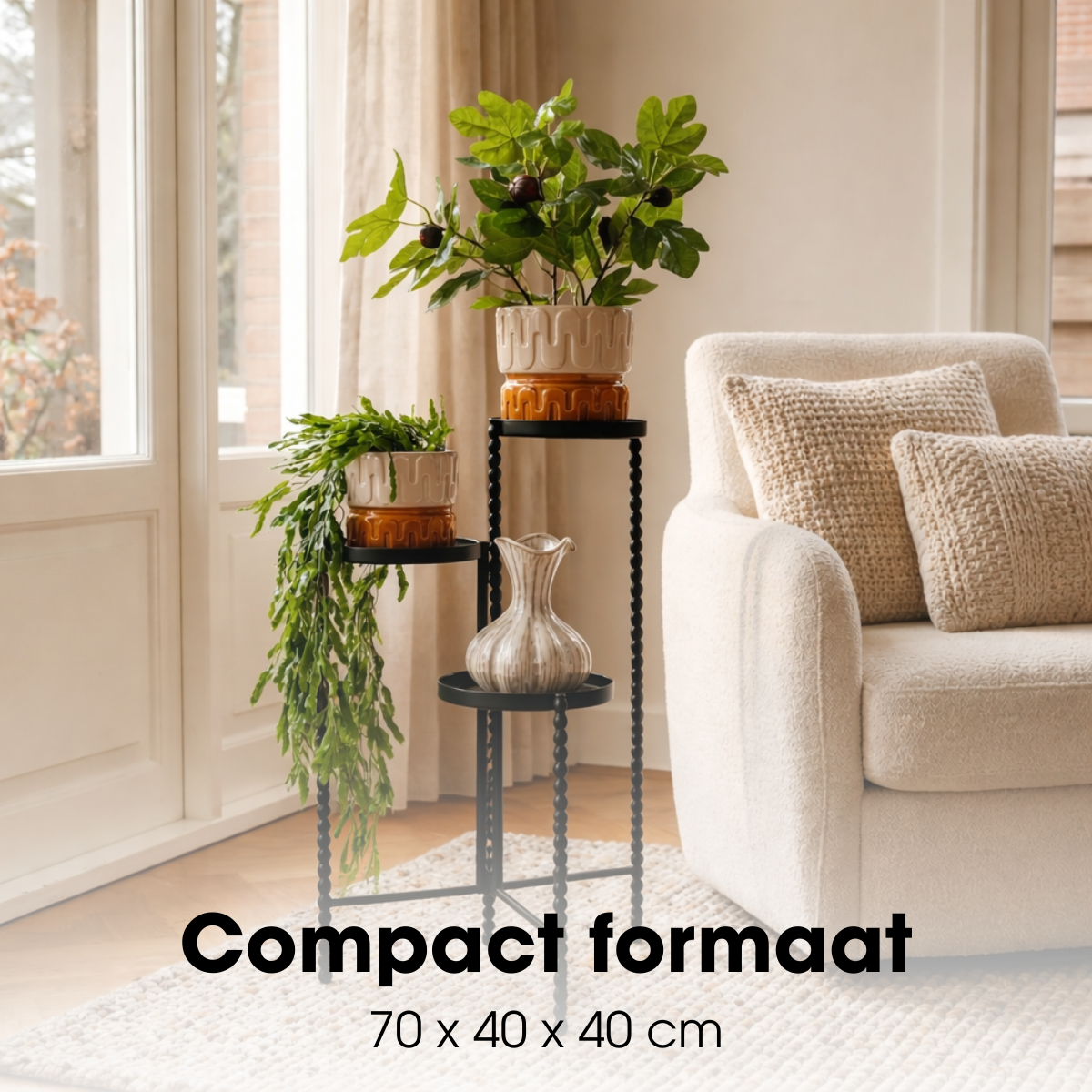 Plantenstandaard Salvo Zwart Mica Decorations