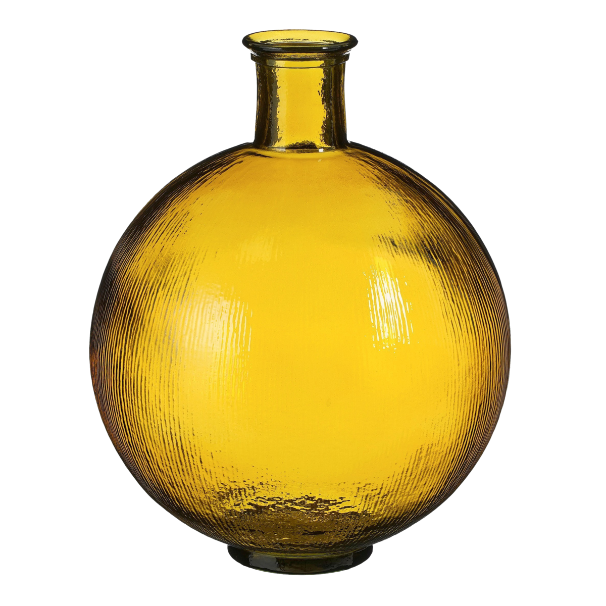 Firenza Fles Vaas - H42 x Ø34 cm - Gerecycled Glas - Oker