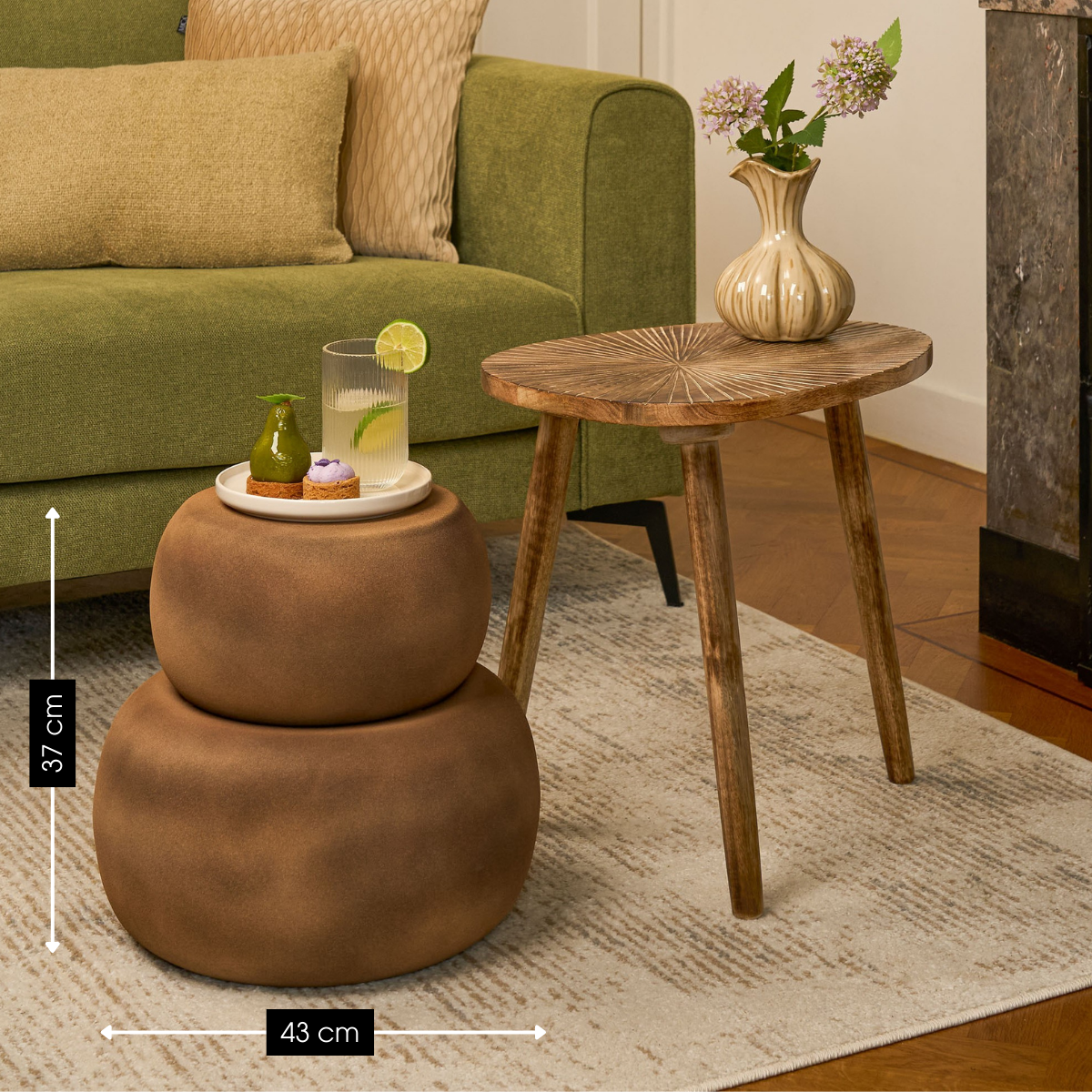 Bijzettafel Zea Bruin Mica Decorations