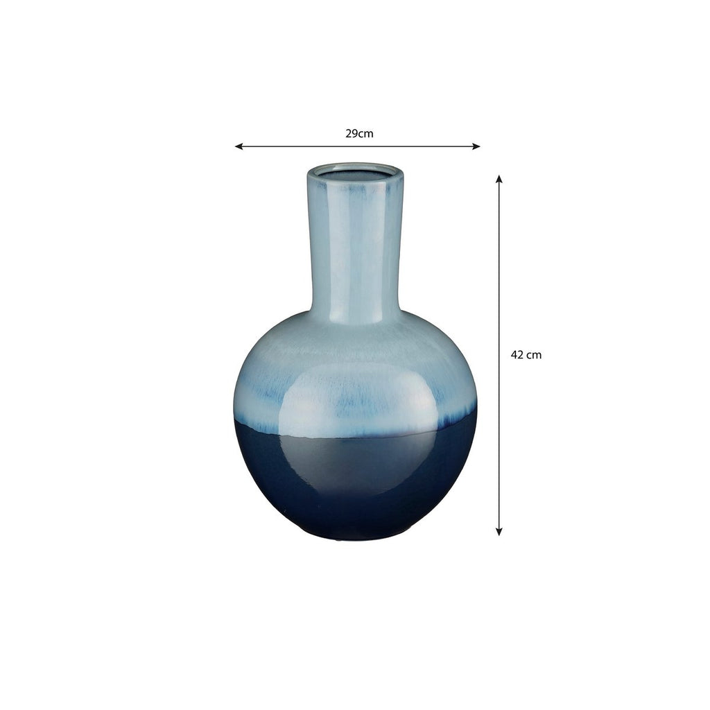 Holm Vaas - H42 x Ø29 cm - Keramiek - Blauw