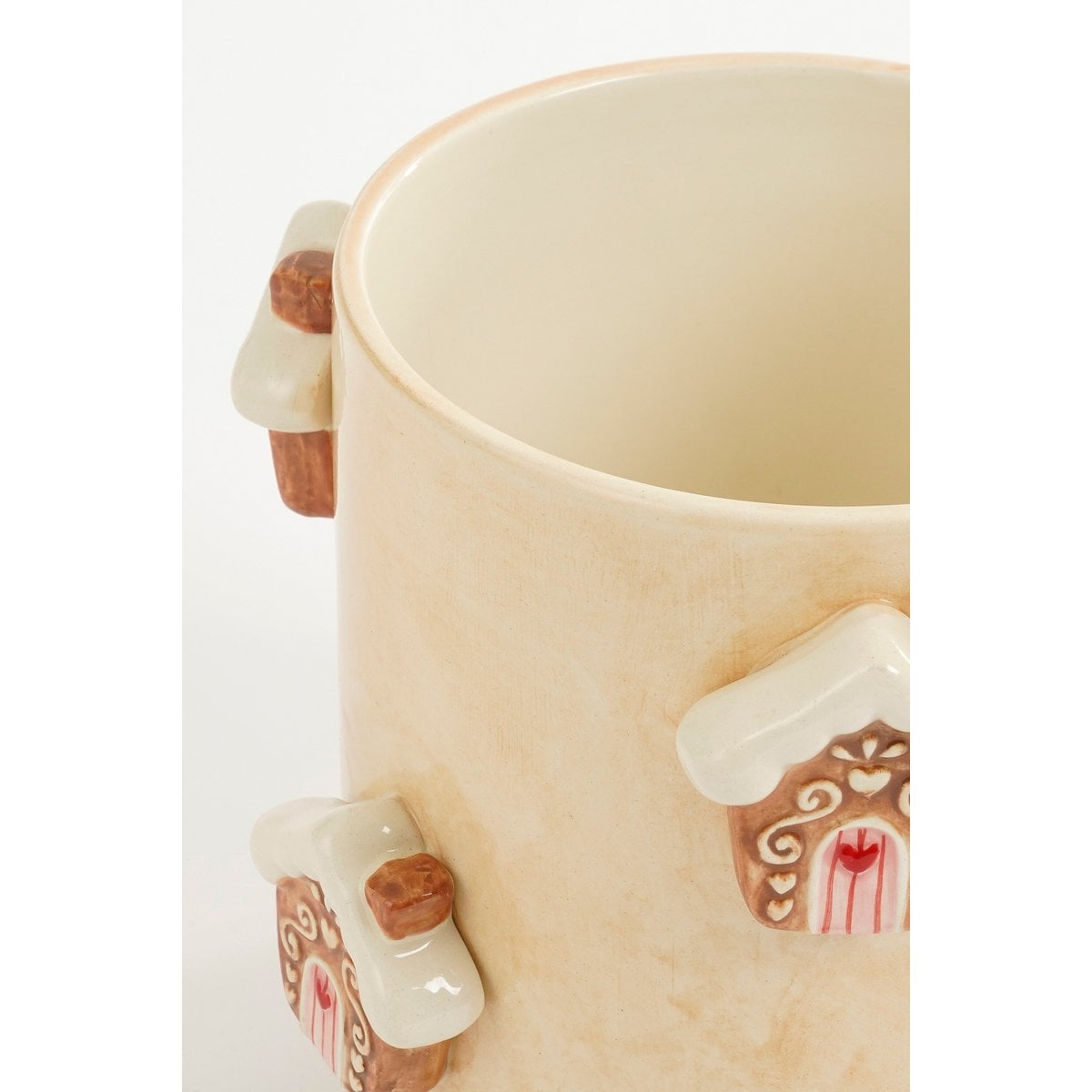 Kerst bloempot binnen  Gebroken wit Mica Decorations