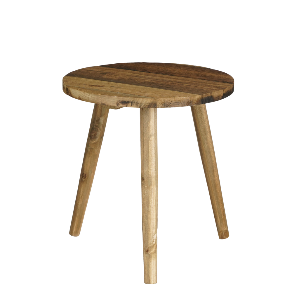 Bold Bijzettafel - H36 x Ø33 cm - Gerecycled Hout - Bruin