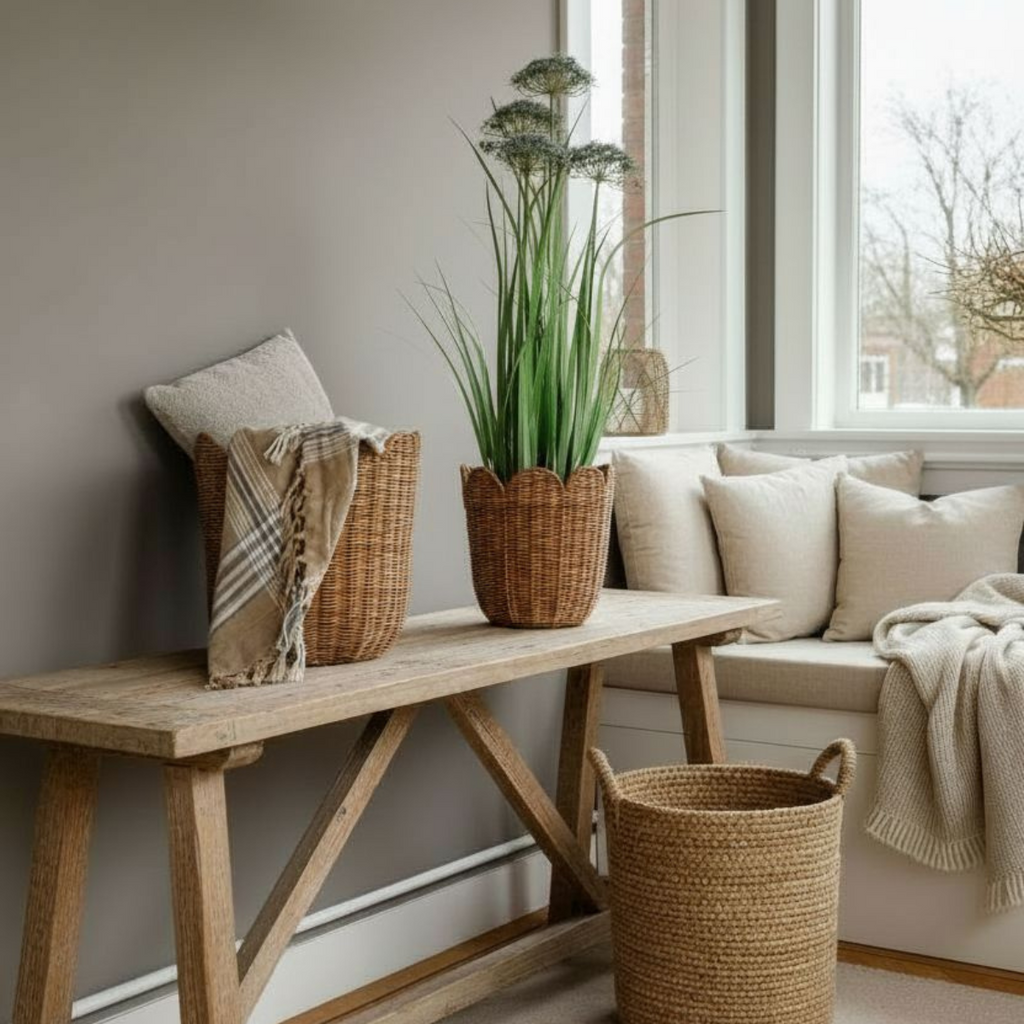 Kunstplant Siergras Paars Mica Decorations