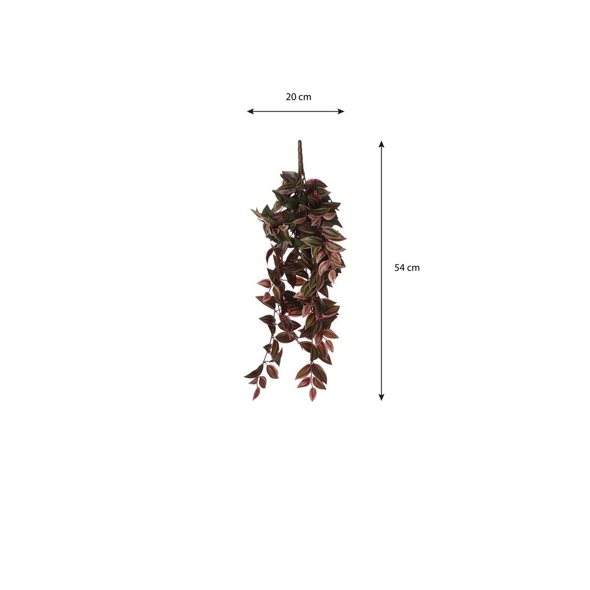 Tradescantia Kunst Hangplant - L15 x B20 x H54 cm - Bordeaux Mica Decorations