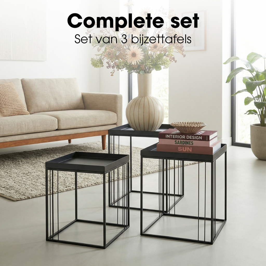 Bijzettafel Beth Zwart Mica Decorations