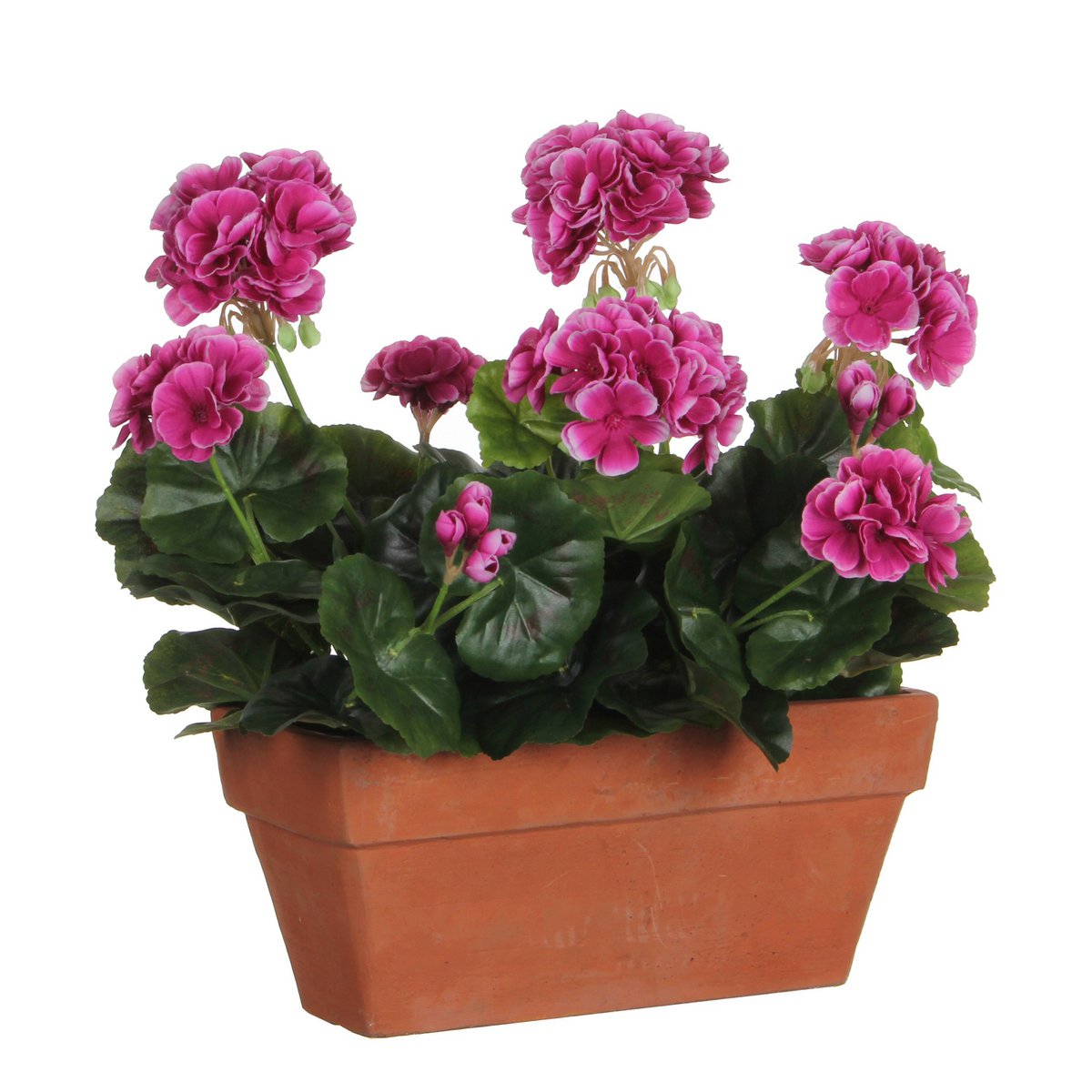 Geranium Kunstplant in Balkonbak - L29 x B13 x H40 cm - Paars Mica Decorations