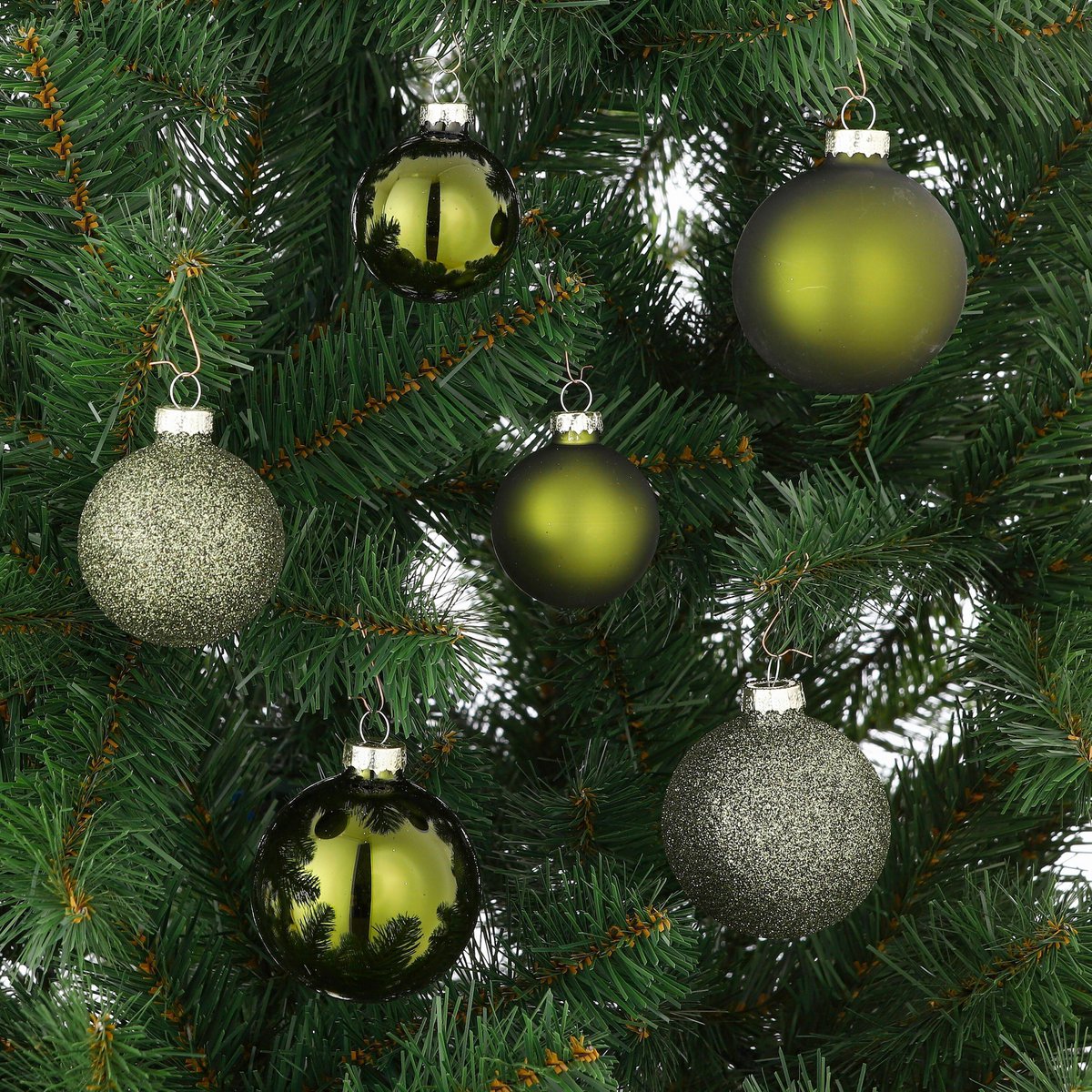 Kerstballen set  Donkerbruin Mica Decorations