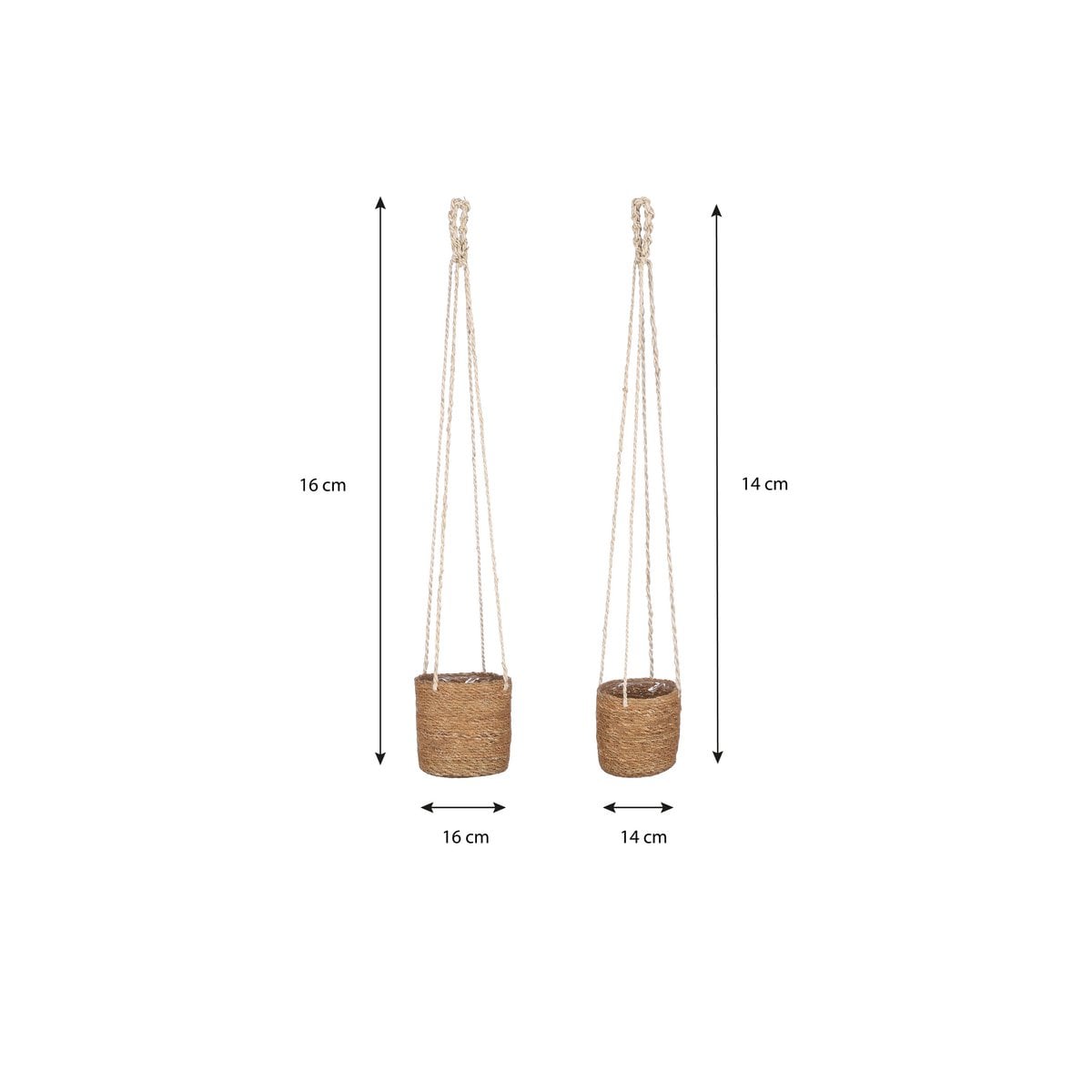 Plantenmand set Atlantic Lichtbruin Mica Decorations