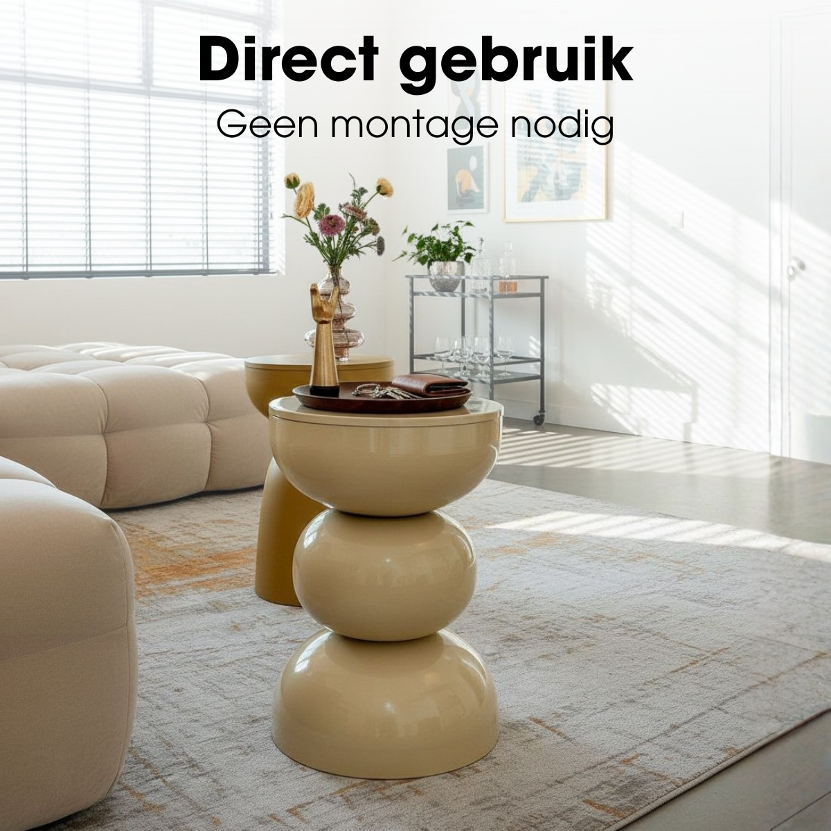 Bijzettafel Luna Beige Mica Decorations