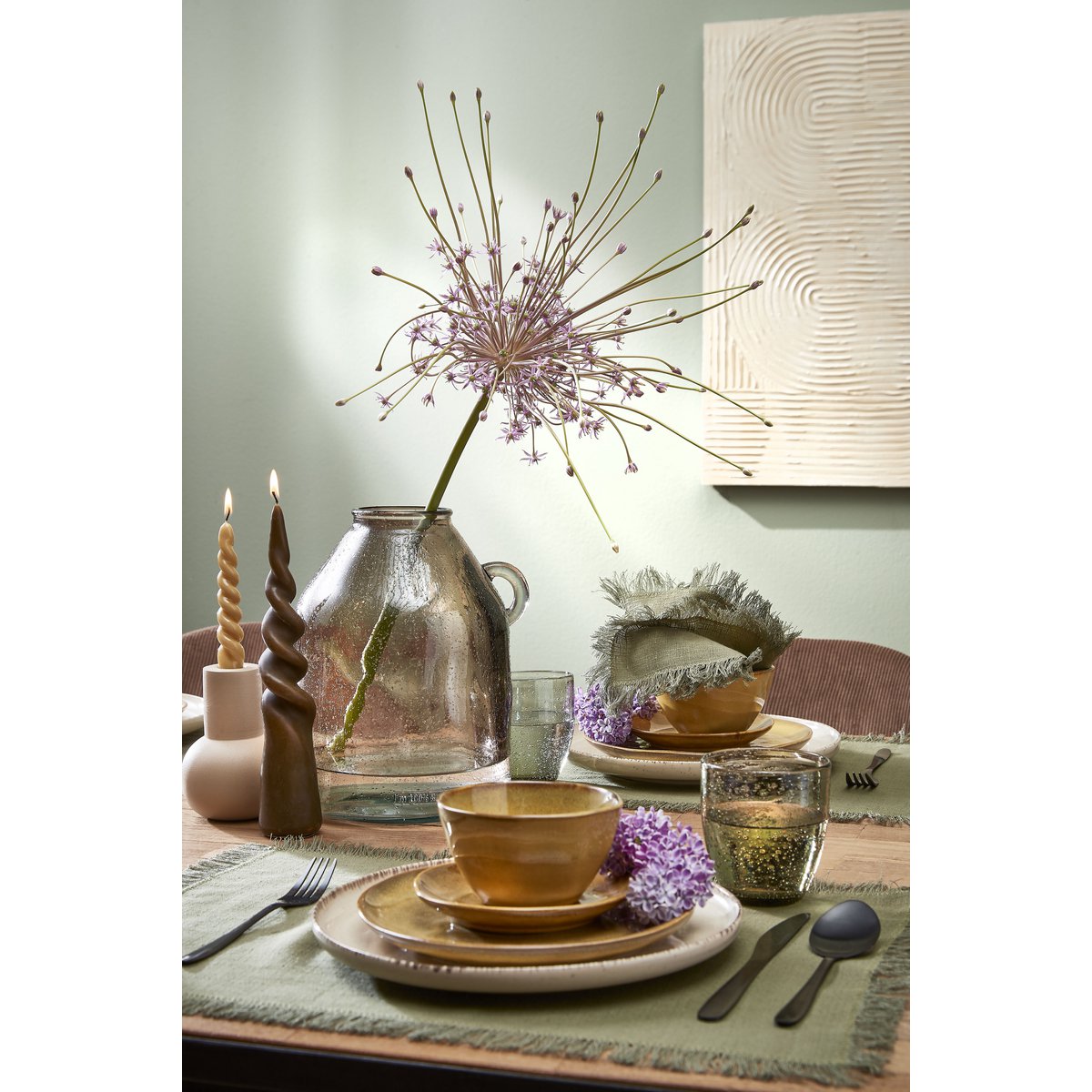 Dinerkaars Twist Lichtbruin Mica Decorations