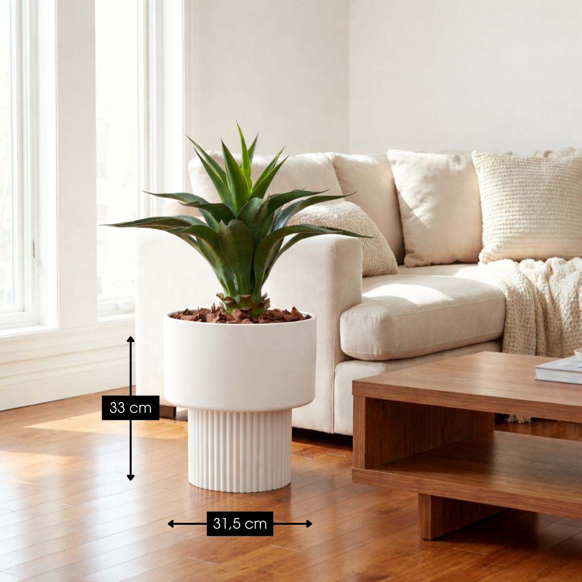 Bloempot binnen Lux Gebroken wit Mica Decorations