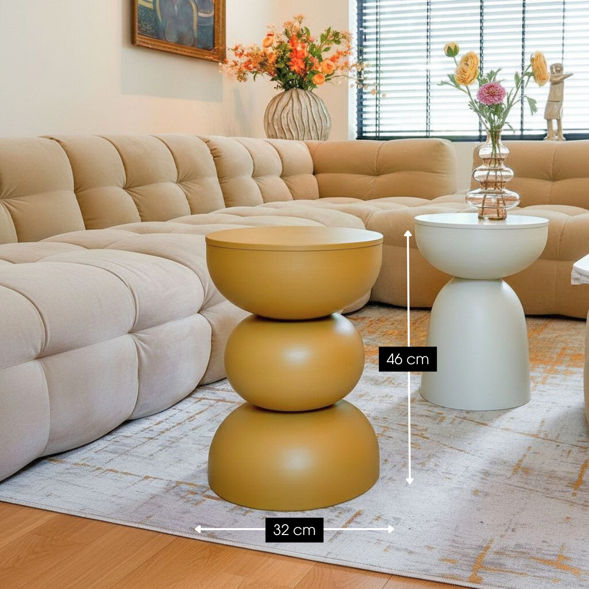 Bijzettafel Luna Geel Mica Decorations