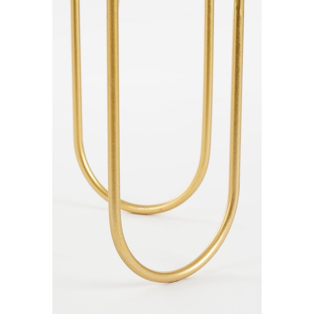 Donau Bloempot op Standaard - Set van 2 - Metaal - H45 x Ø23 cm - Lichtgeel, Goud