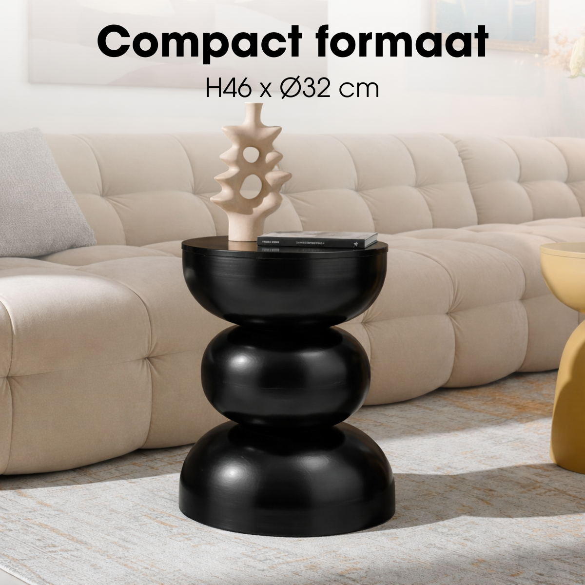 Bijzettafel Luna Zwart Mica Decorations