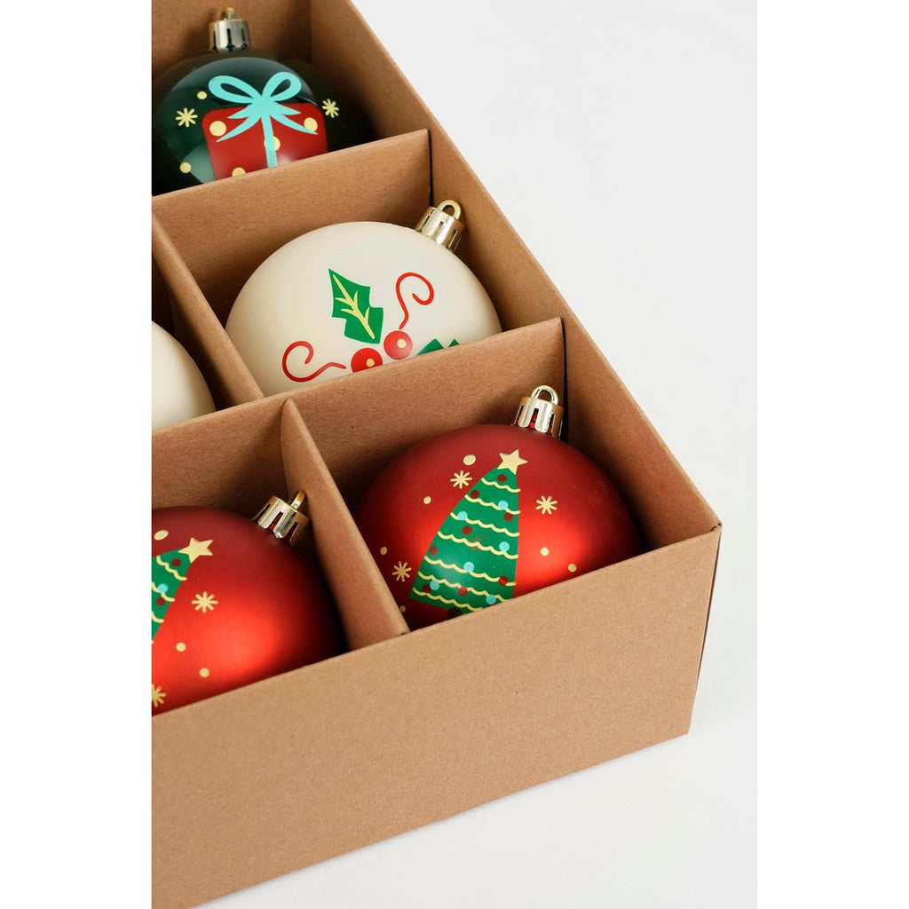 Kerstballen set  Meerkleurig Mica Decorations