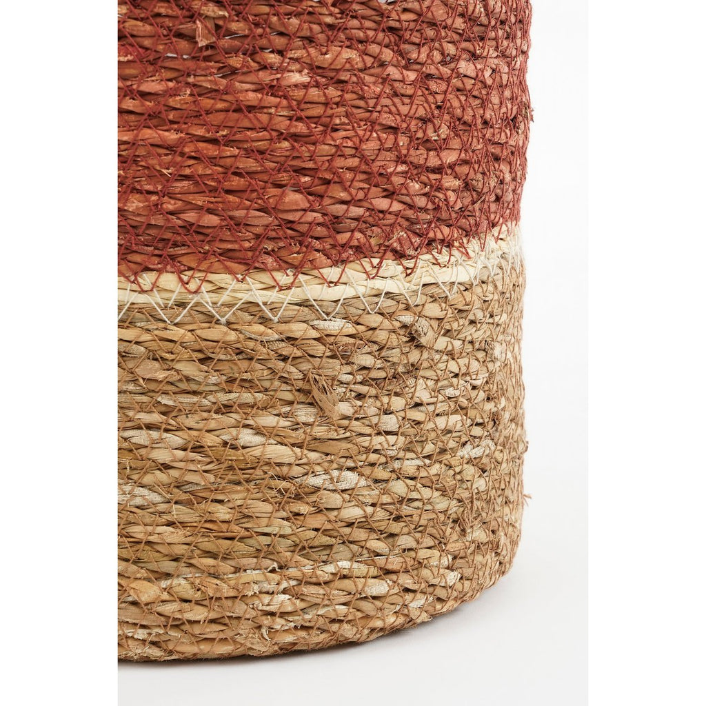 Damian Plantenmand - Set van 2 - H20 x Ø20 cm - Zeegras - Rood