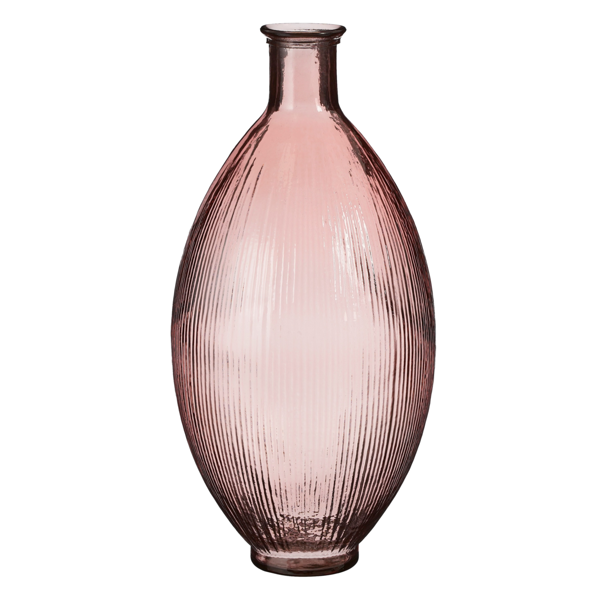 Firenza Fles Vaas - H59 x Ø29 cm - Gerecycled Glas - Lichtroze