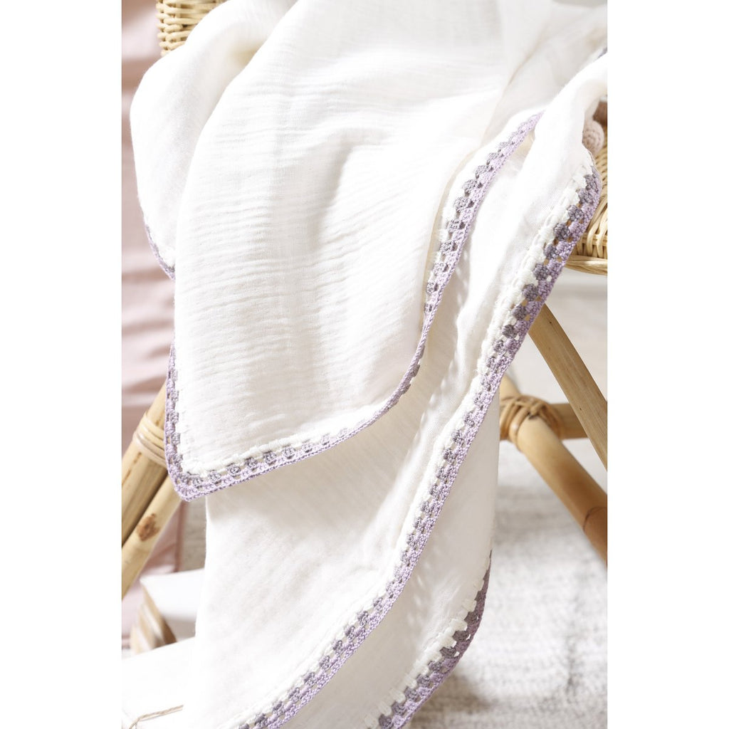 MOUSSELINE deken gehaakt