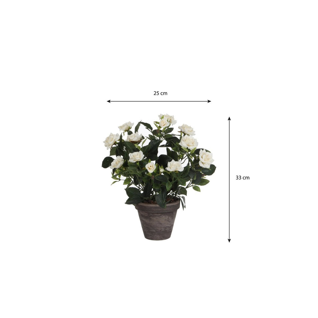 Kunstplant Rosebush Wit Mica Decorations