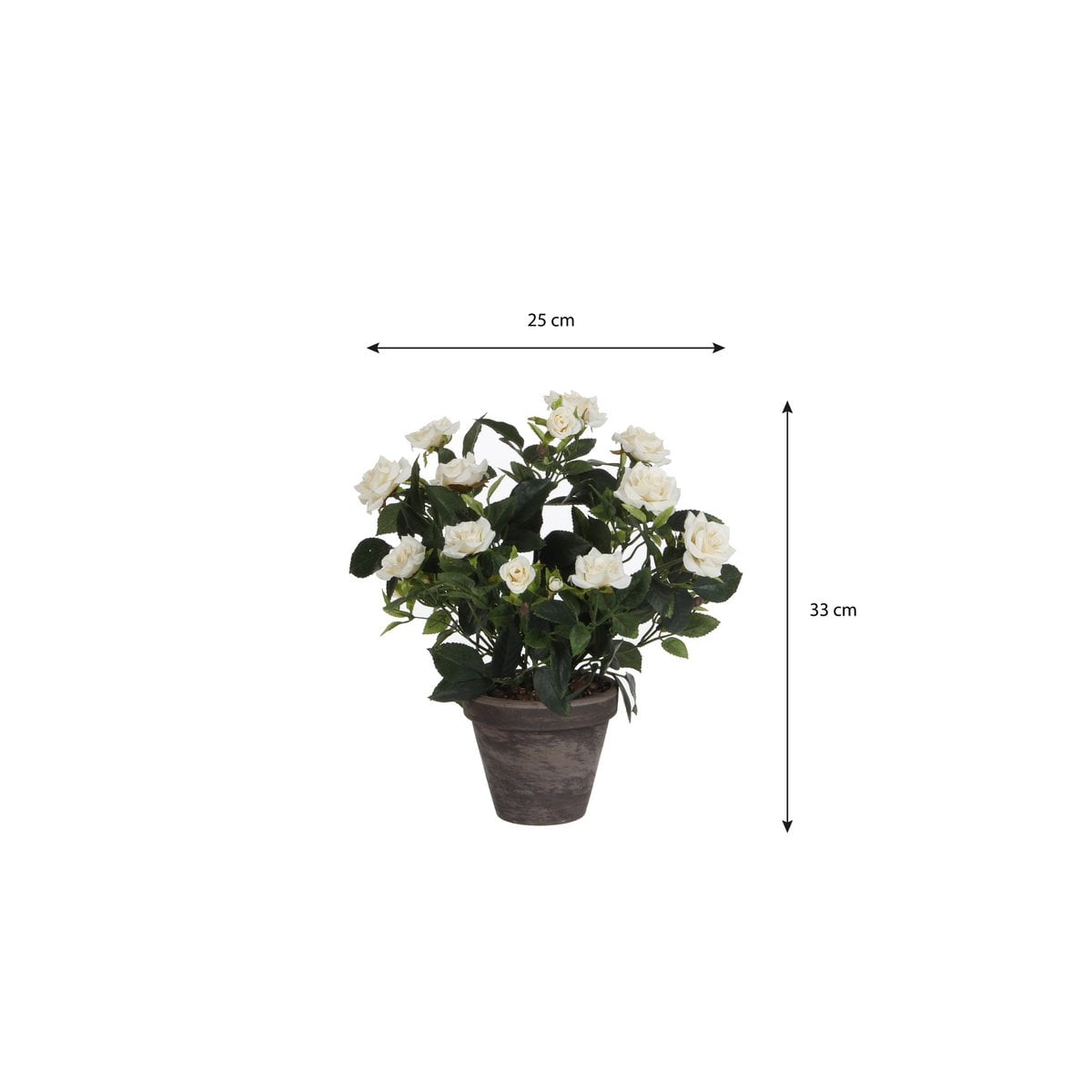 Kunstplant Rosebush Wit Mica Decorations