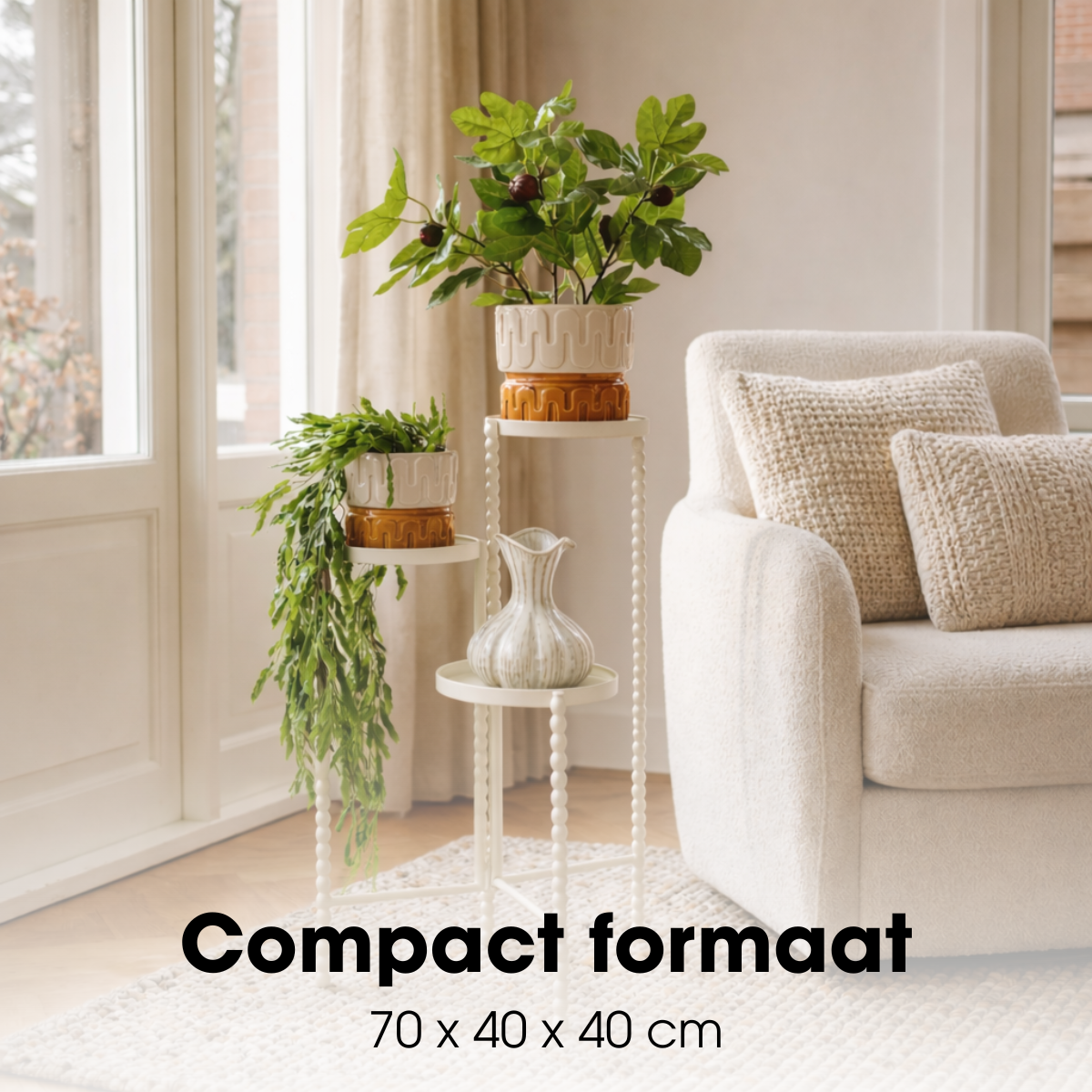 Plantenstandaard Salvo Gebroken wit Mica Decorations