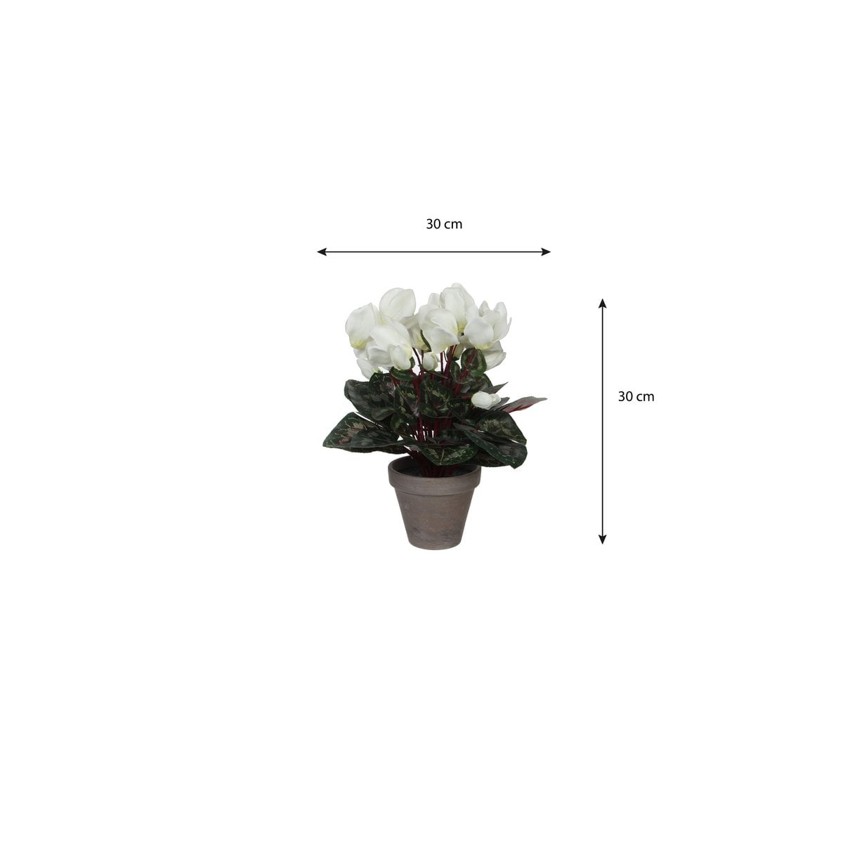Kunstplant Cyclamen Wit Mica Decorations