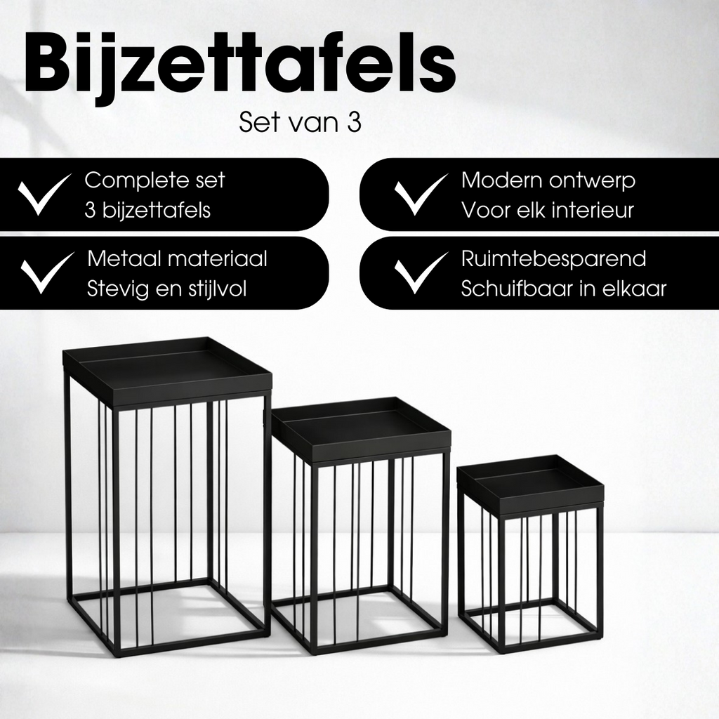 Bijzettafel Beth Zwart Mica Decorations