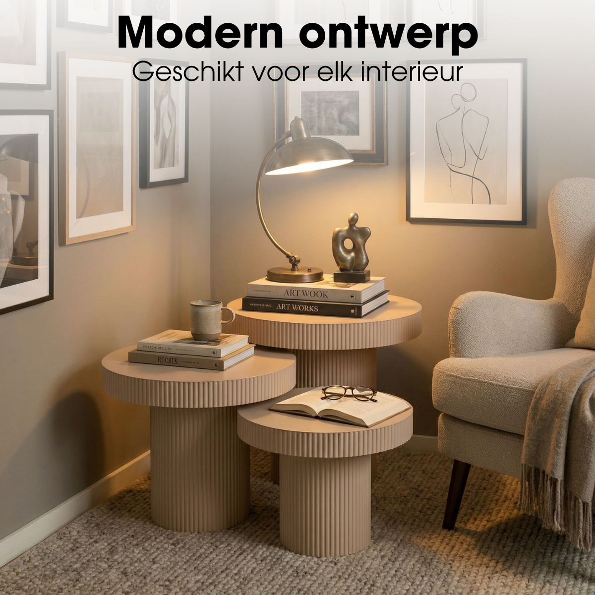 Bijzettafel Lux Lichtbruin Mica Decorations