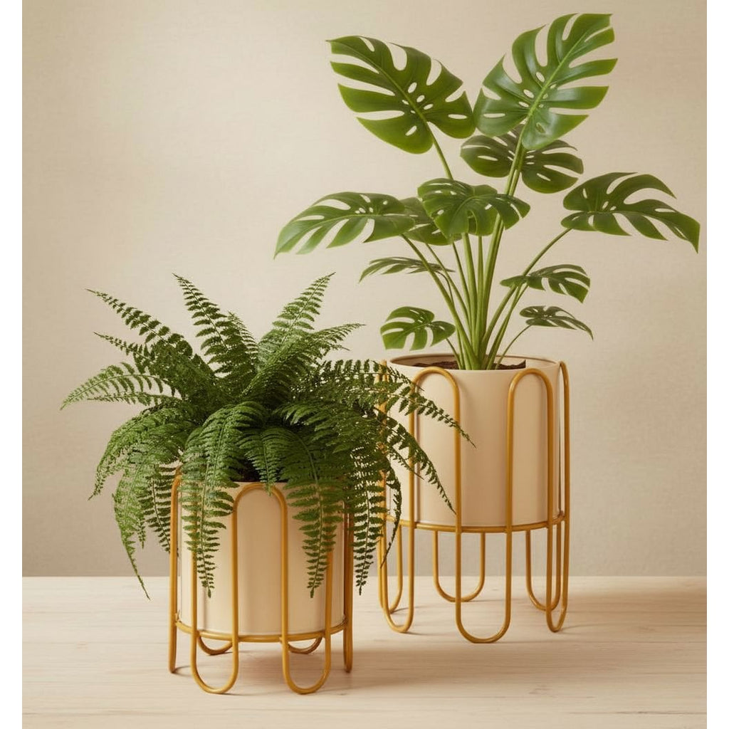 Bloempot binnen Dione Bruin Mica Decorations