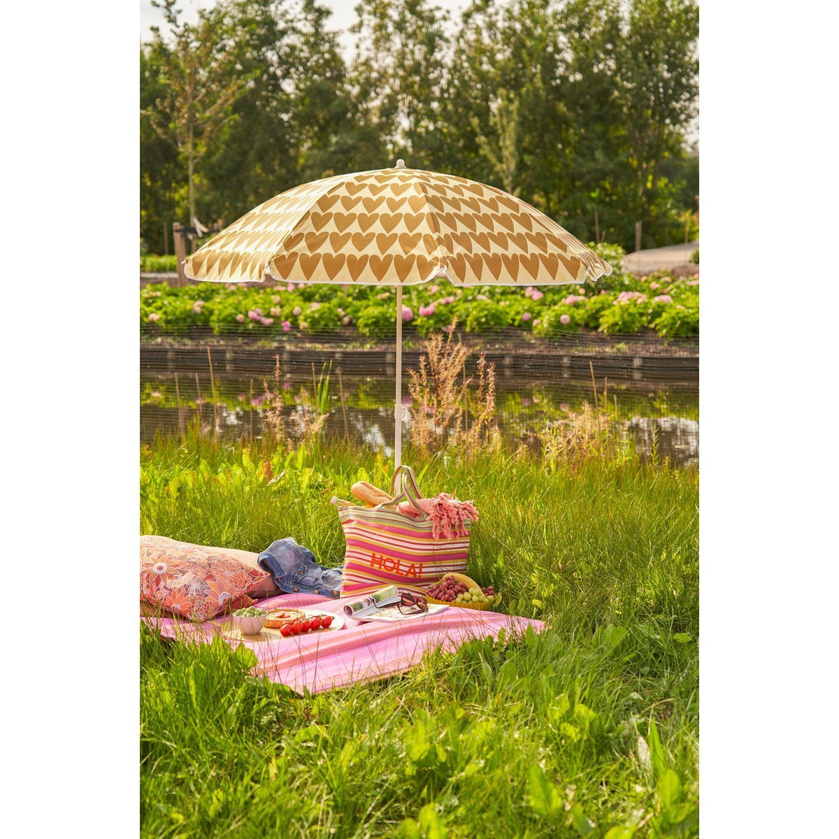 Heart Strandparasol - H180 x Ø160 cm - Bruin