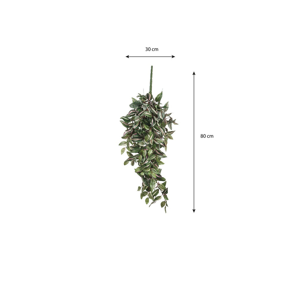 Tradescantia Kunst Hangplant - L15 x B30 x H80 cm - Groen